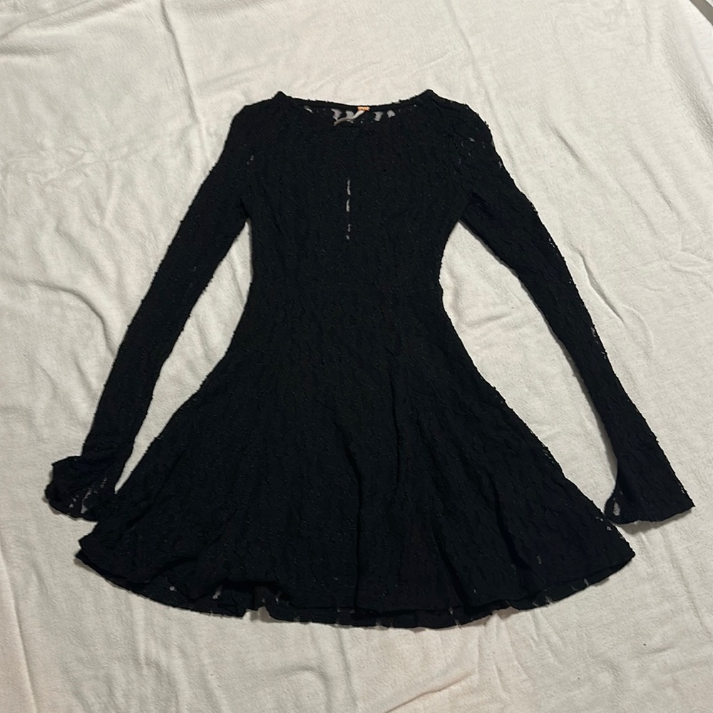 Free People, black lace dress, XS